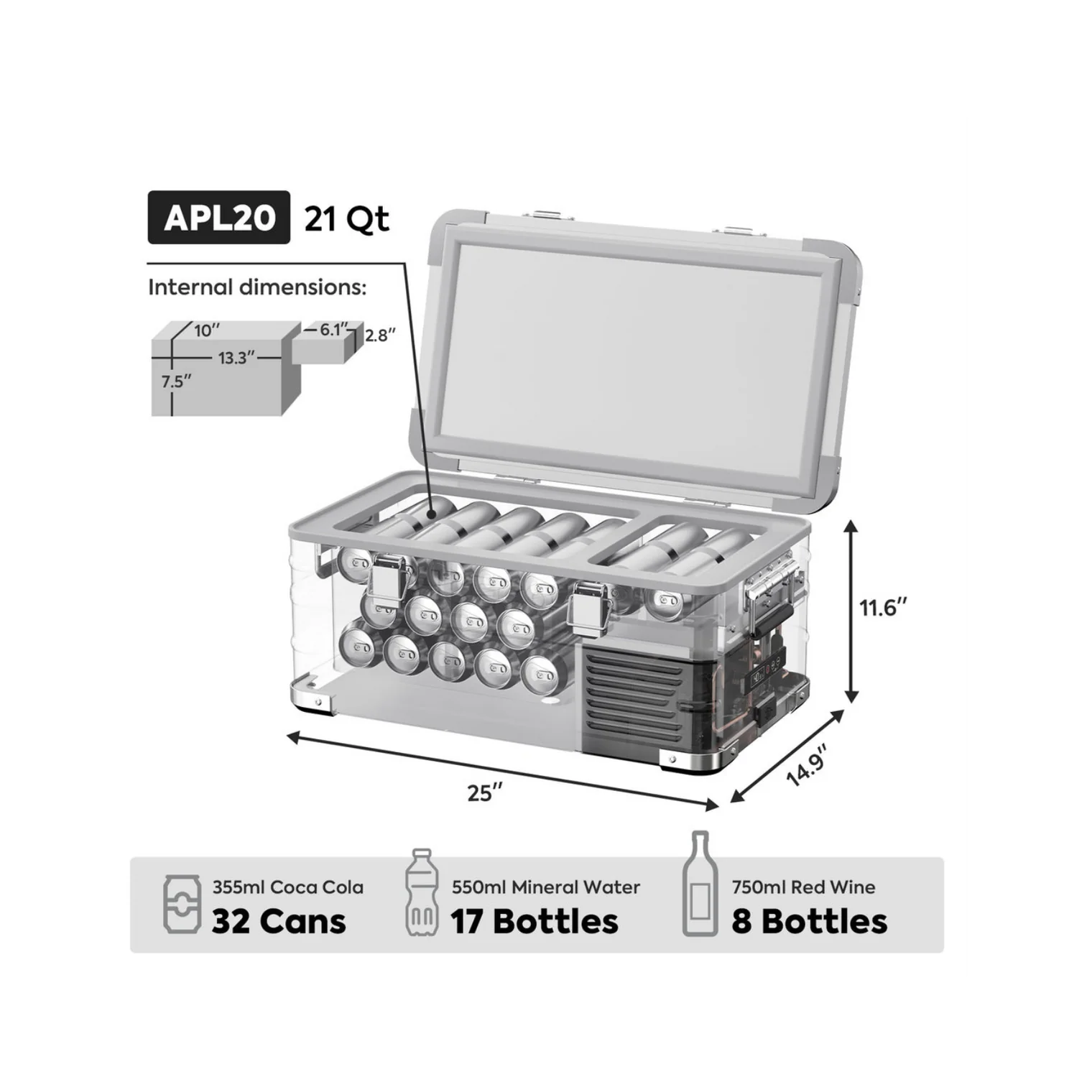 APL20 Light Duty Aluminum Freezer Single Zone | ICECO | 20 LT