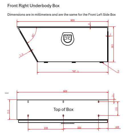 Full-Size Long Underbody Box Set of 4