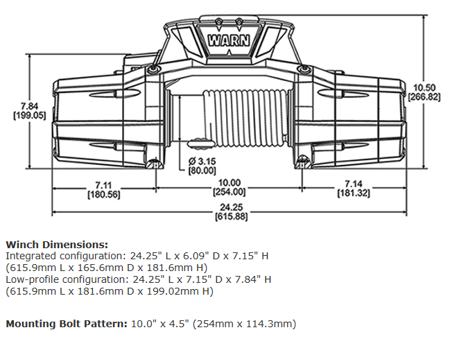 Warn 95950 12K winch with synthetic line